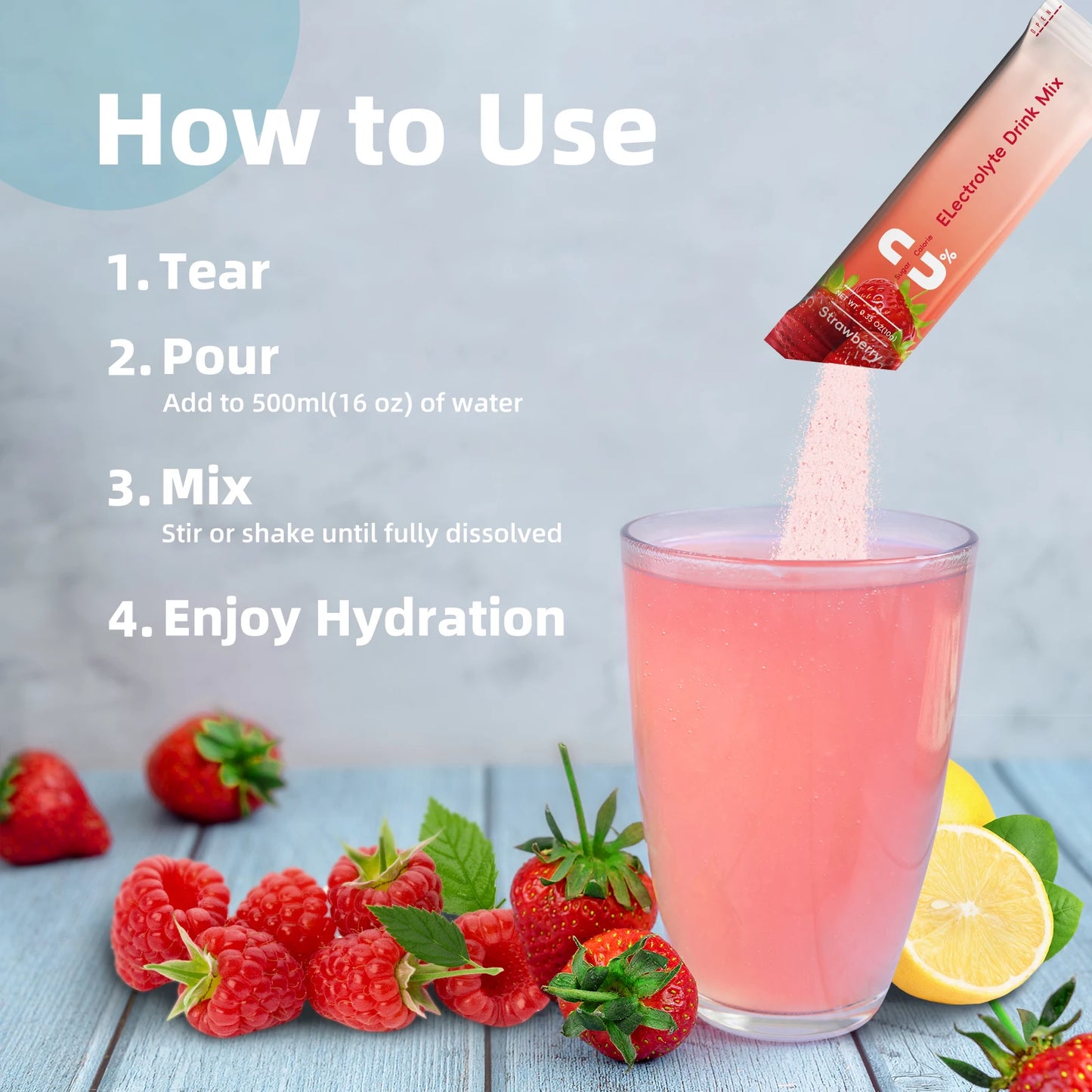 Beworths Electrolyte Powder Sugar Free Hydration Drink Mix Non GMO