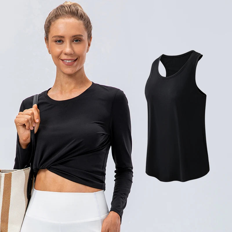 Sport Yoga Tank Top for Women Quick Dry Breathable Fitness Shirt