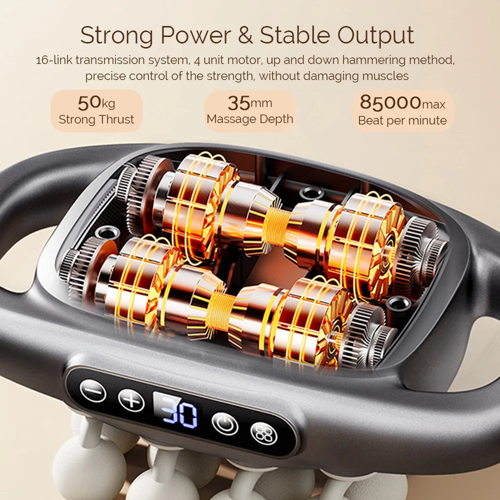 Foreverlily 16 Head Fascia Gun High Frequency Body Massager Shoulder