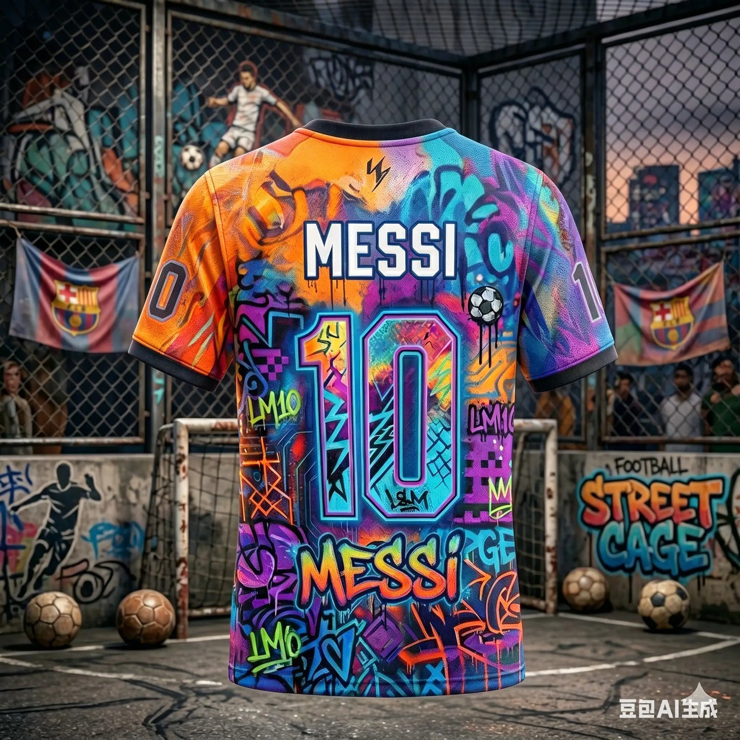 Messi Argentina Graffiti World Cup Soccer Jersey Quick Dry Tee