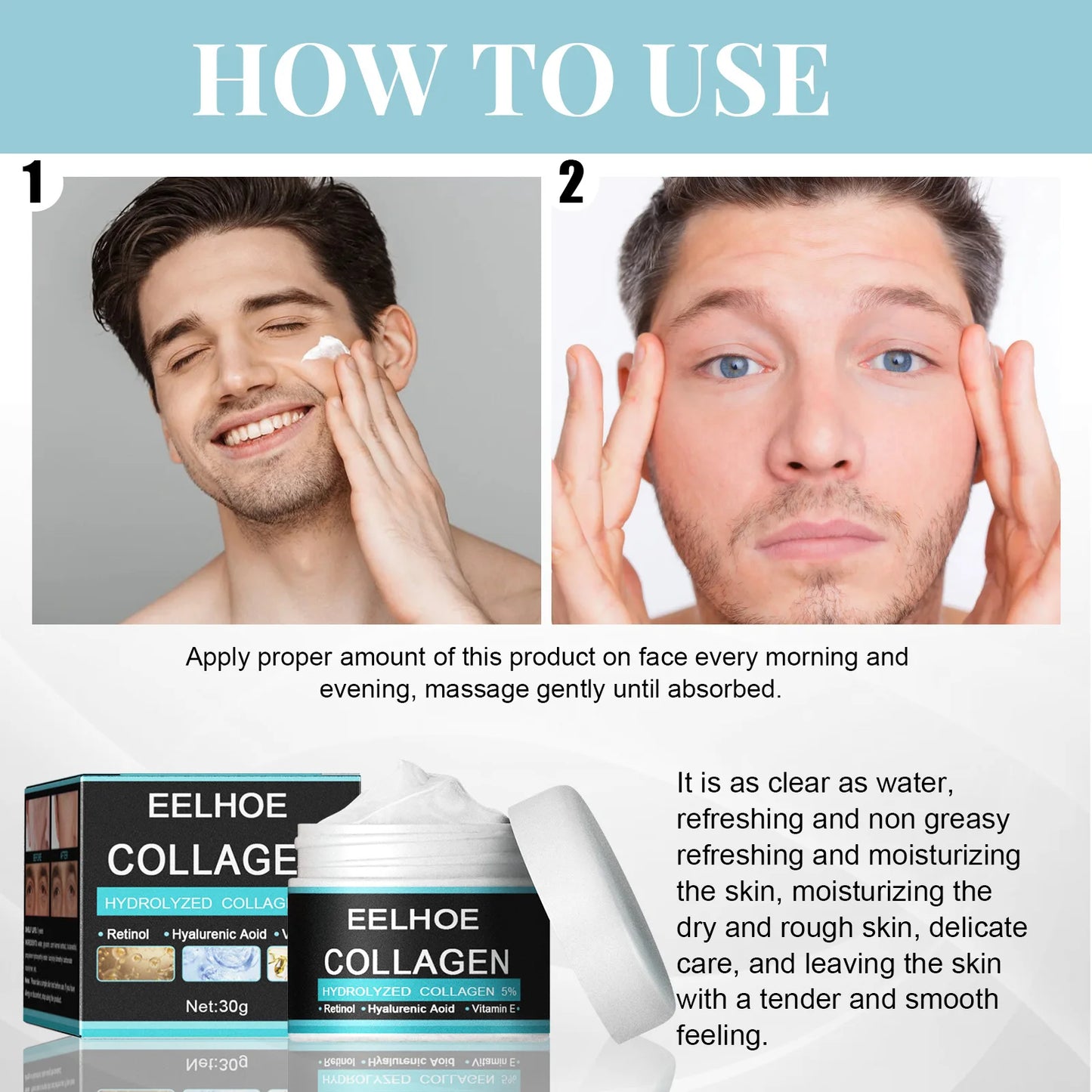 Eelhoe Retinol Facial Cream For Men Anti Aging Firming