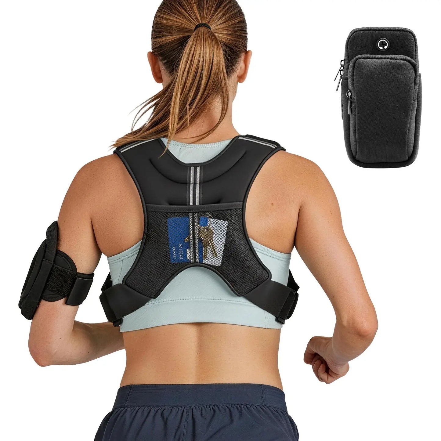 8 Lb Weighted Vest For Men And Women Reflective Stripe