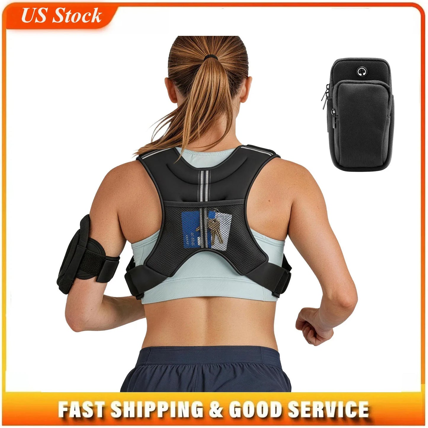 8 Lb Weighted Vest For Men And Women Reflective Stripe
