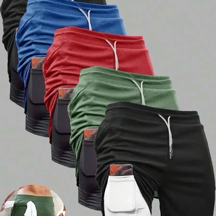 Men's 2-In-1 Double Layer Gym Shorts With Inner Pocket
