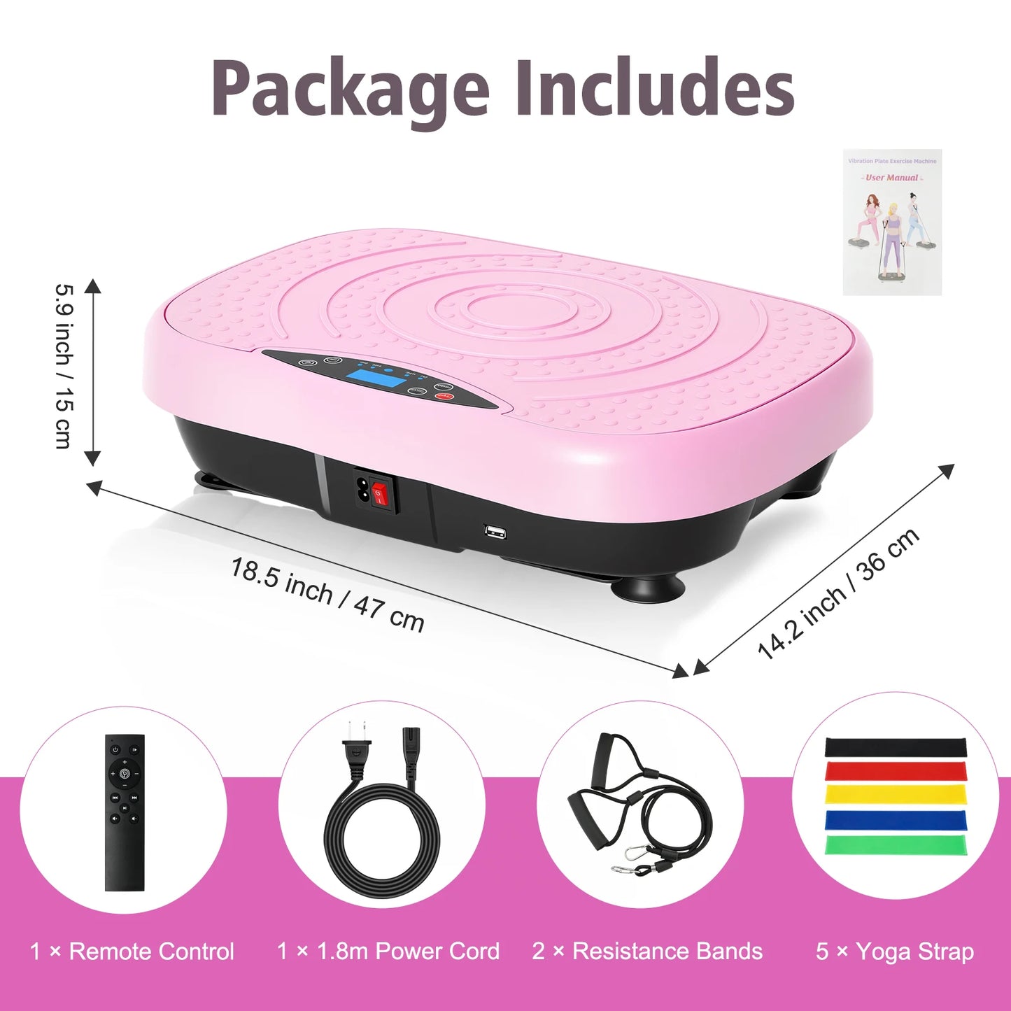 Vibration Plate Exercise Machine With Bluetooth Remote For Body Workout