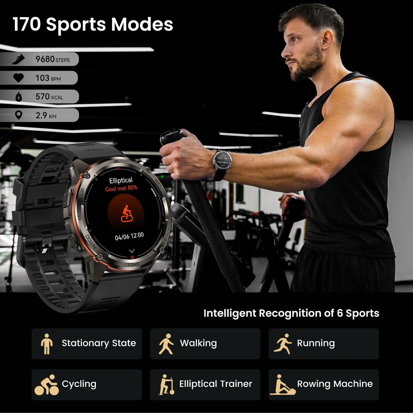 KOSPET Tank T3 Ultra 2 GPS Smartwatch Bluetooth