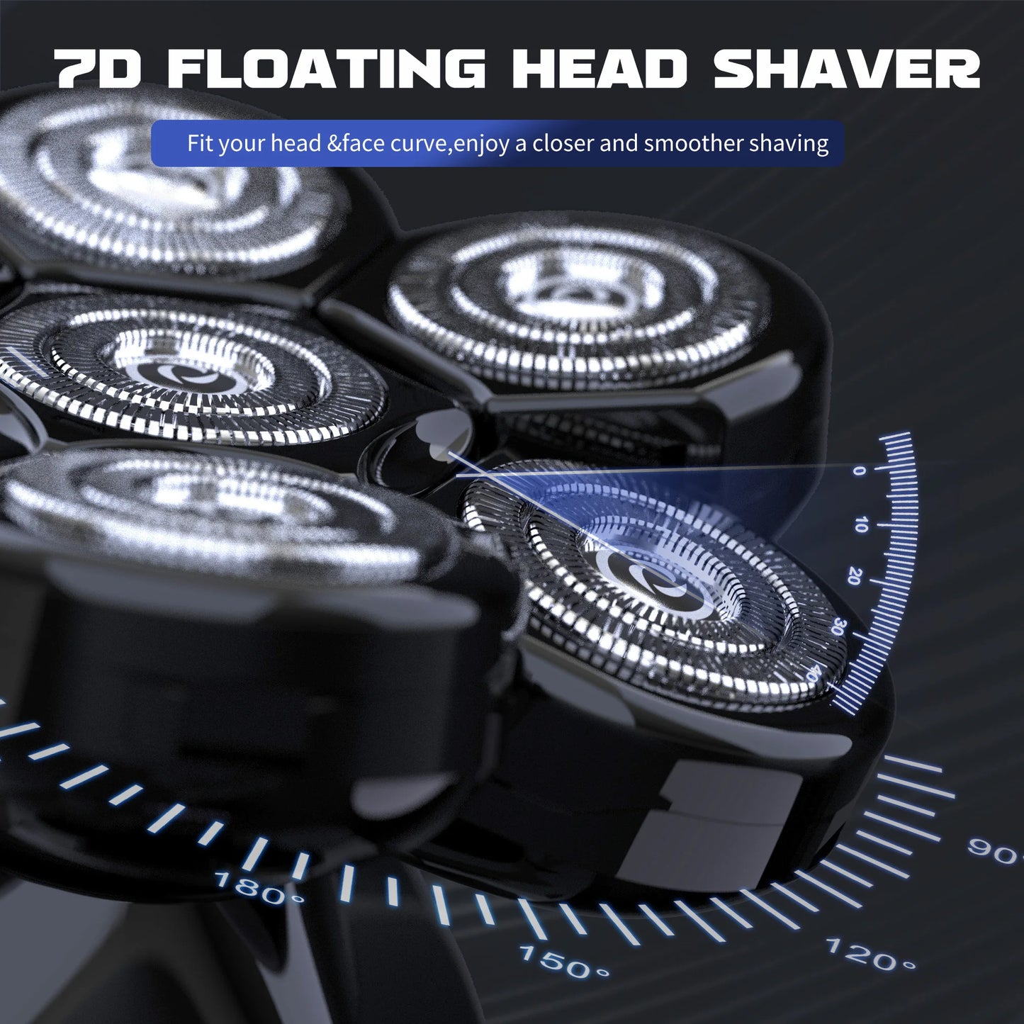 SEJOY 7D Head Shaver 6-In-1 Electric Razor Kit For Men