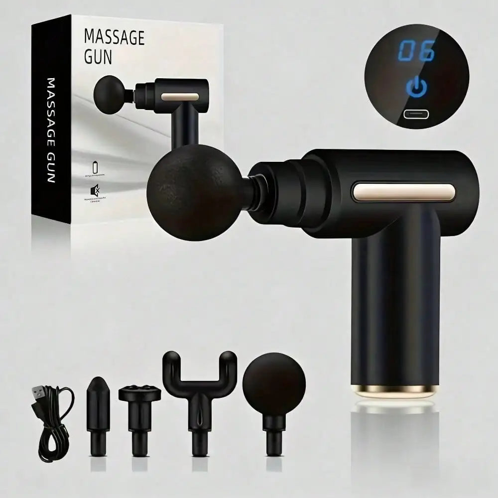 Electric Fascia Massage Gun Portable Massager With LED Touch Screen