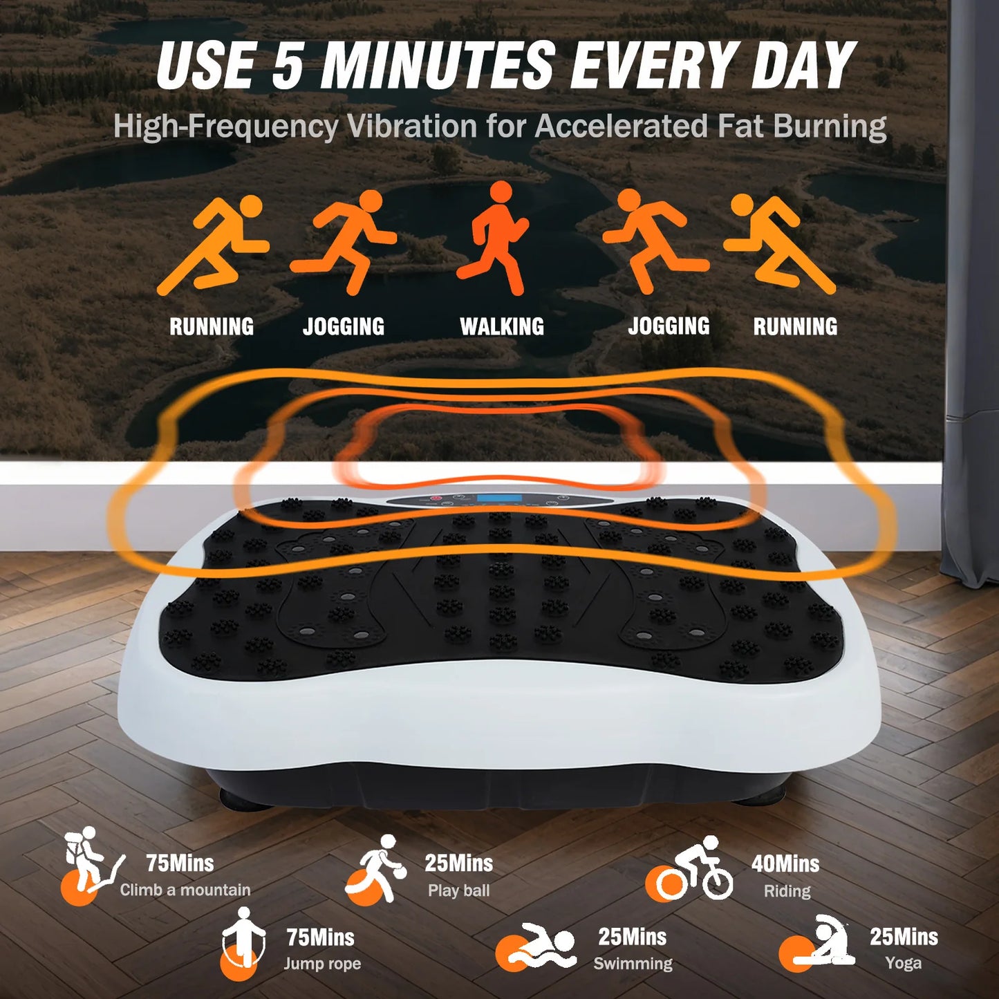 Full Body Vibration Platform Exercise Machine With Bluetooth Remote