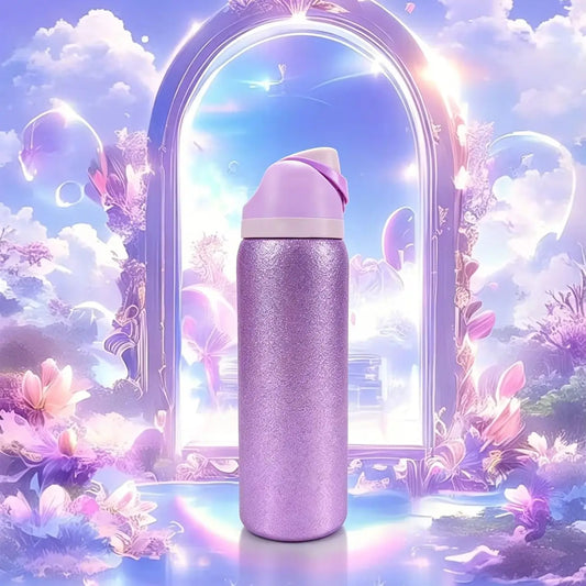Owalaa Diamond Stainless Steel Insulated Water Bottle With Straw