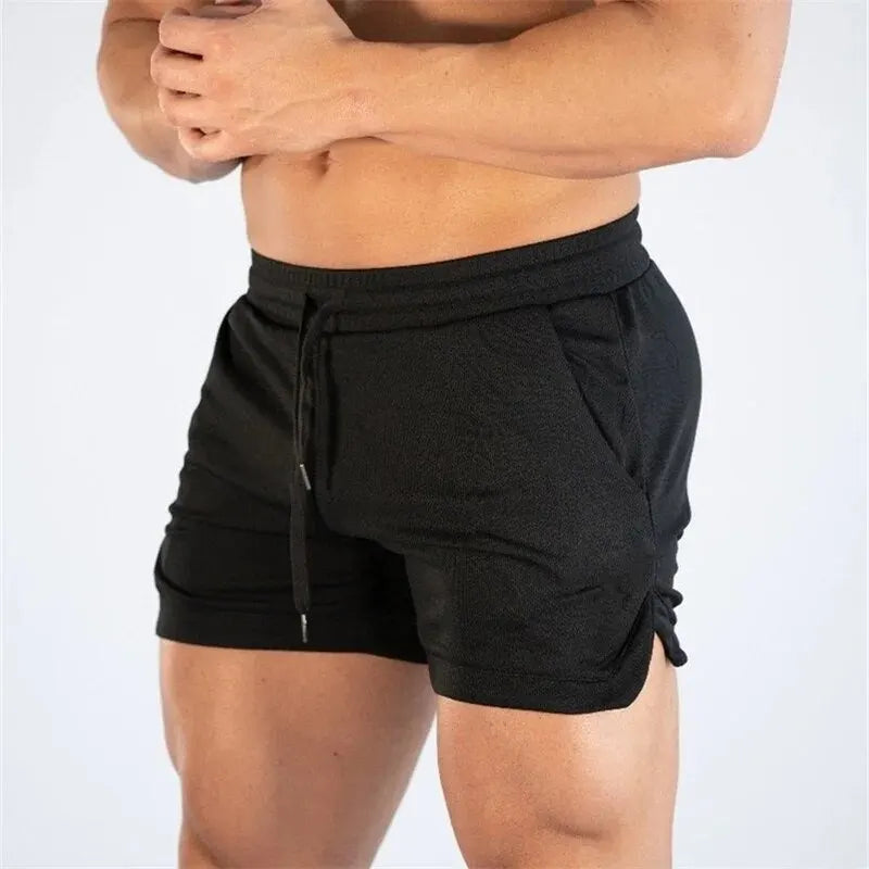 Men's Summer Fitness Shorts With Pockets And Elastic Waist Polyester