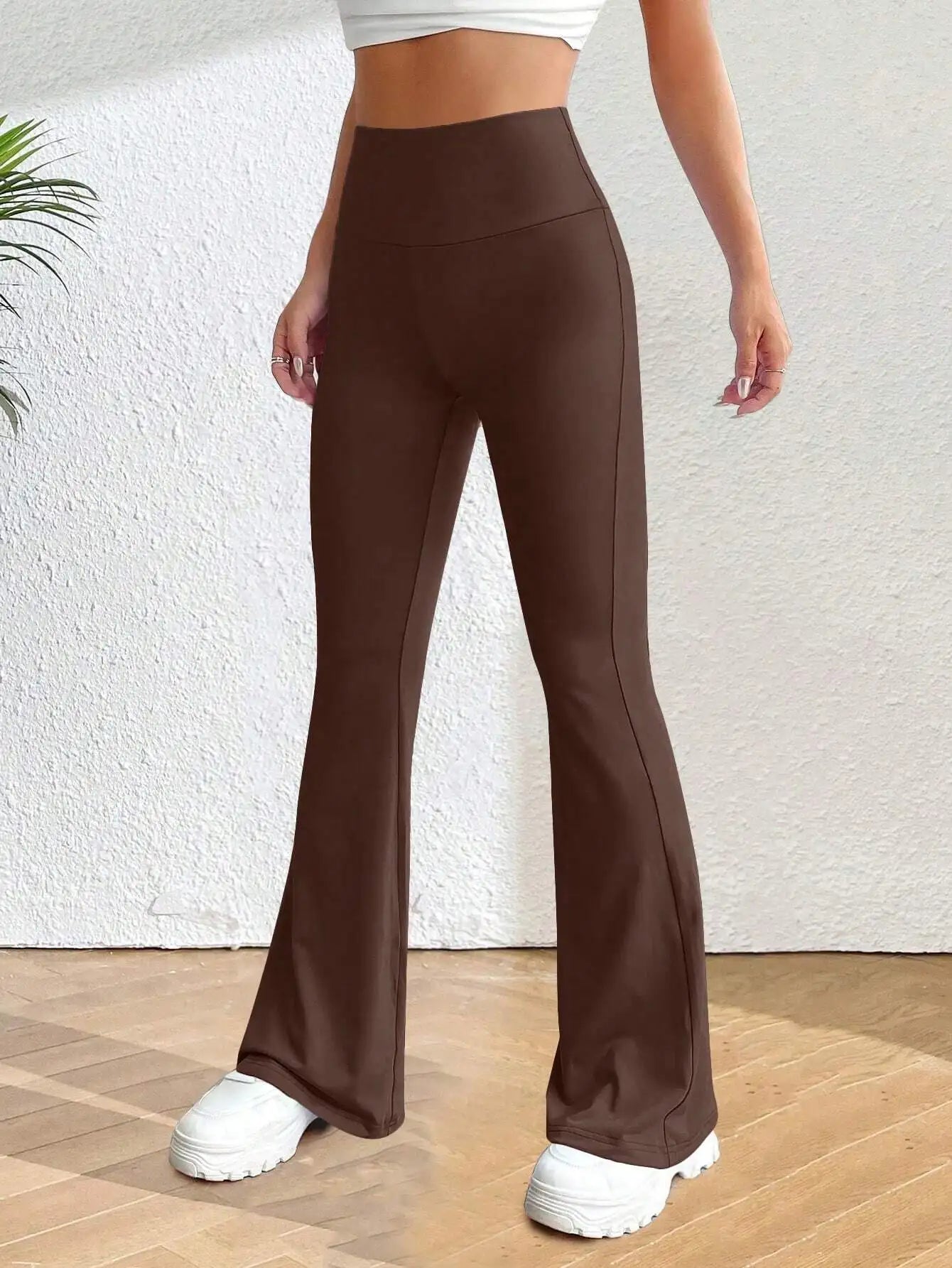 Solva Women's Flare Leg Yoga Pants With Elastic Waist