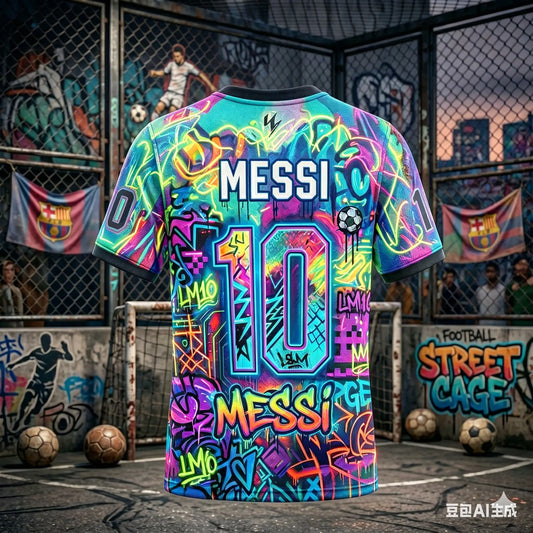 Messi Argentina Graffiti World Cup Soccer Jersey Quick Dry Tee