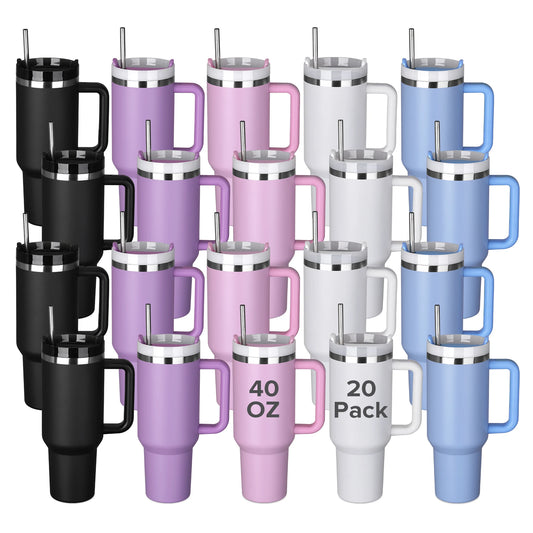 Fastsub Drinkware Stainless Steel Vacuum Tumbler Handle Straw Laser Engraving