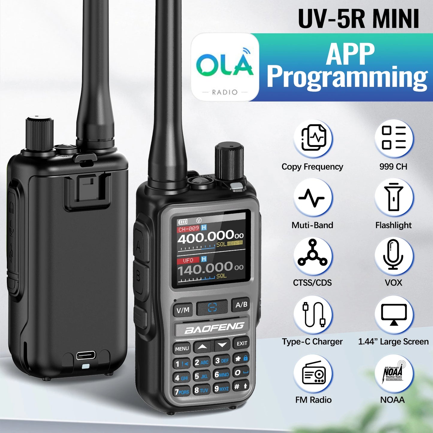 BAOFENG UV-5R MINI Walkie Talkie Bluetooth Multi-Band Quad Pack