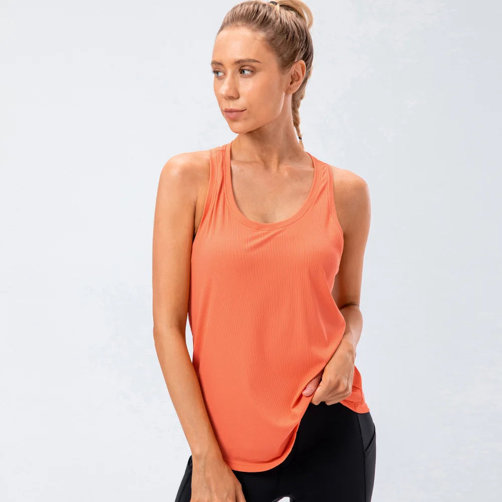 Sport Yoga Tank Top for Women Quick Dry Breathable Fitness Shirt