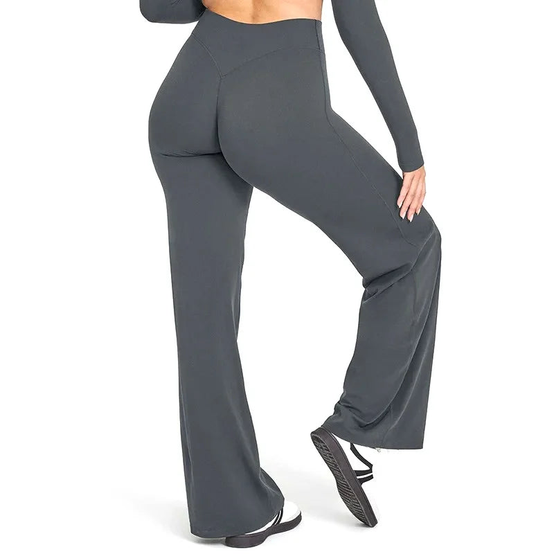 STOUREG Womens Straight Leg Yoga Pants Ultra Soft Butter Fabric Mid Waist