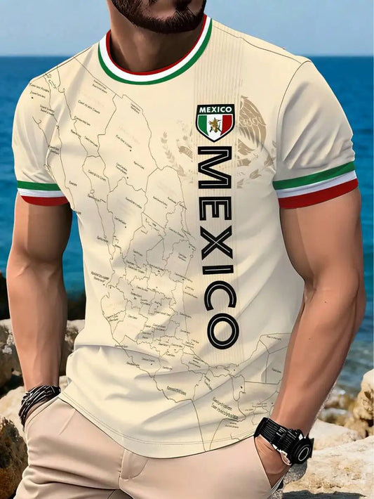 Mexico Mens Soccer Jersey Breathable Round Neck Sports Shirt