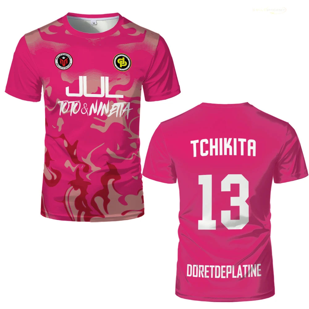 Unisex Sporty Short Sleeve Football Jersey Polyester Breathable Top
