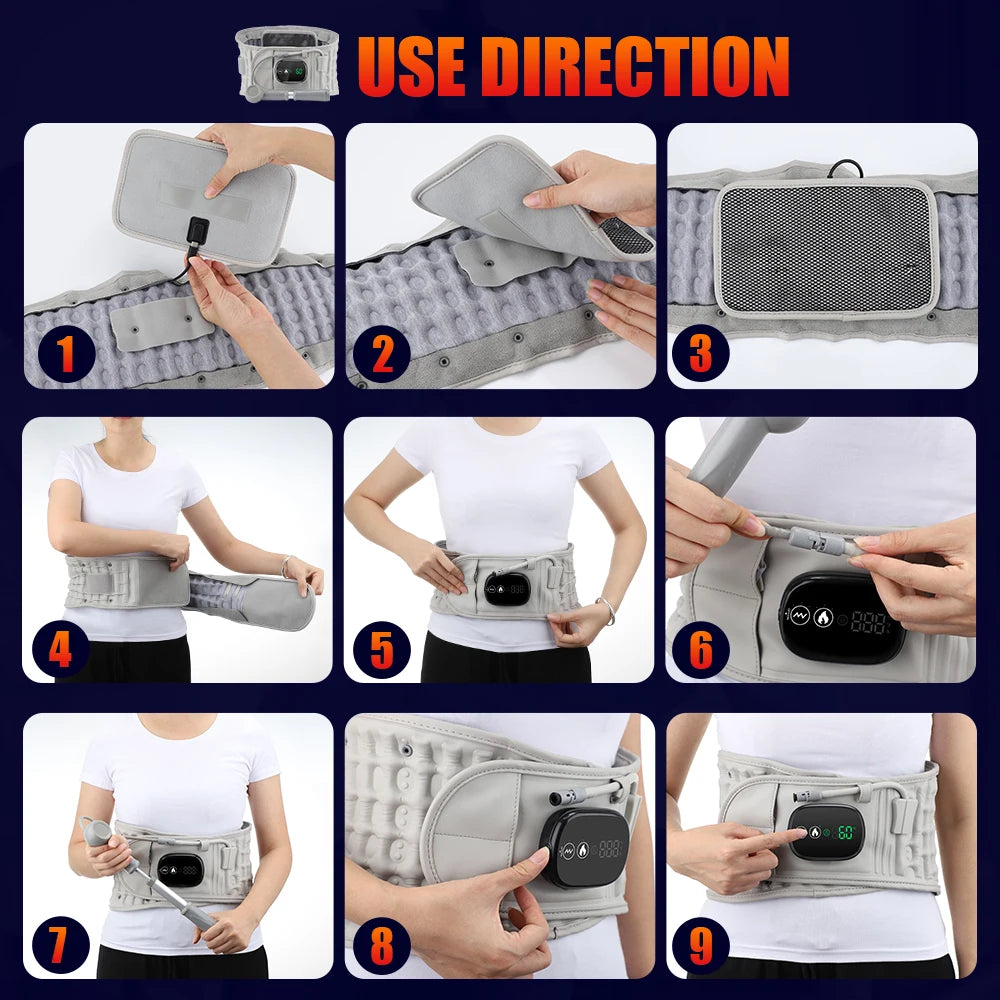 Hailicare Back Heating Support Belt With Airbag Massage