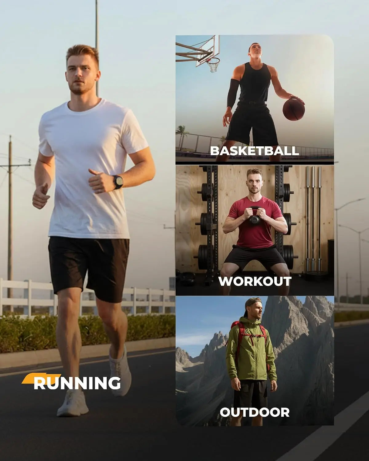 Men's Basketball Shorts with Pockets Quick Dry Athletic Fitness Pack