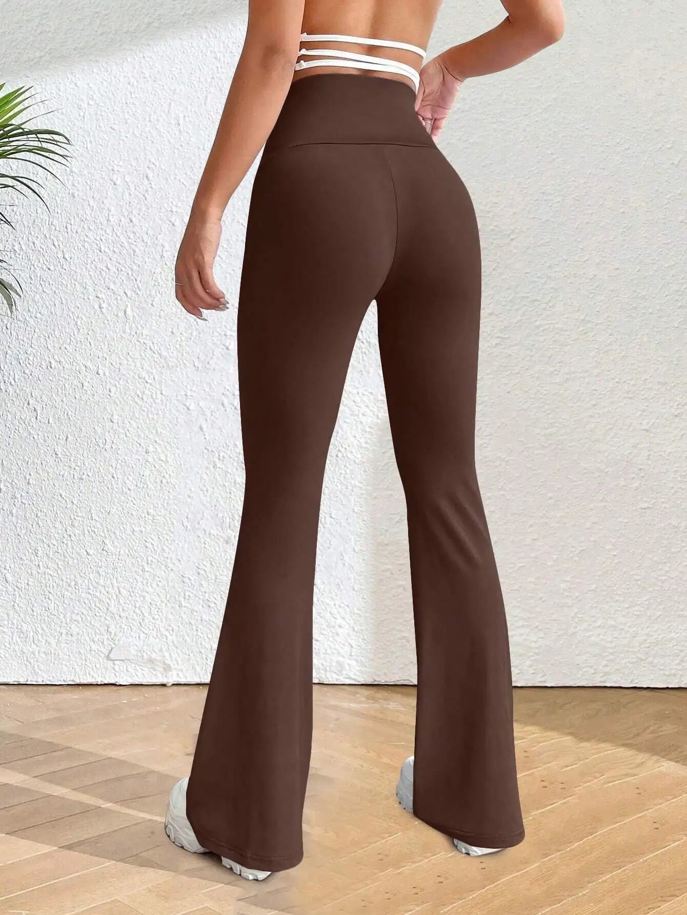 Solva Women's Flare Leg Yoga Pants With Elastic Waist