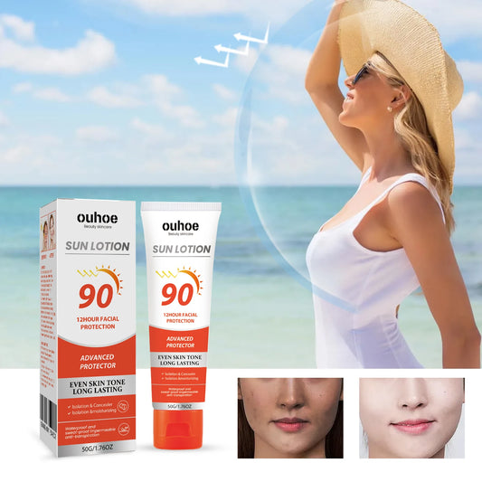 OUHOE Sun Lotion 12-Hour Facial Body SPF Protection