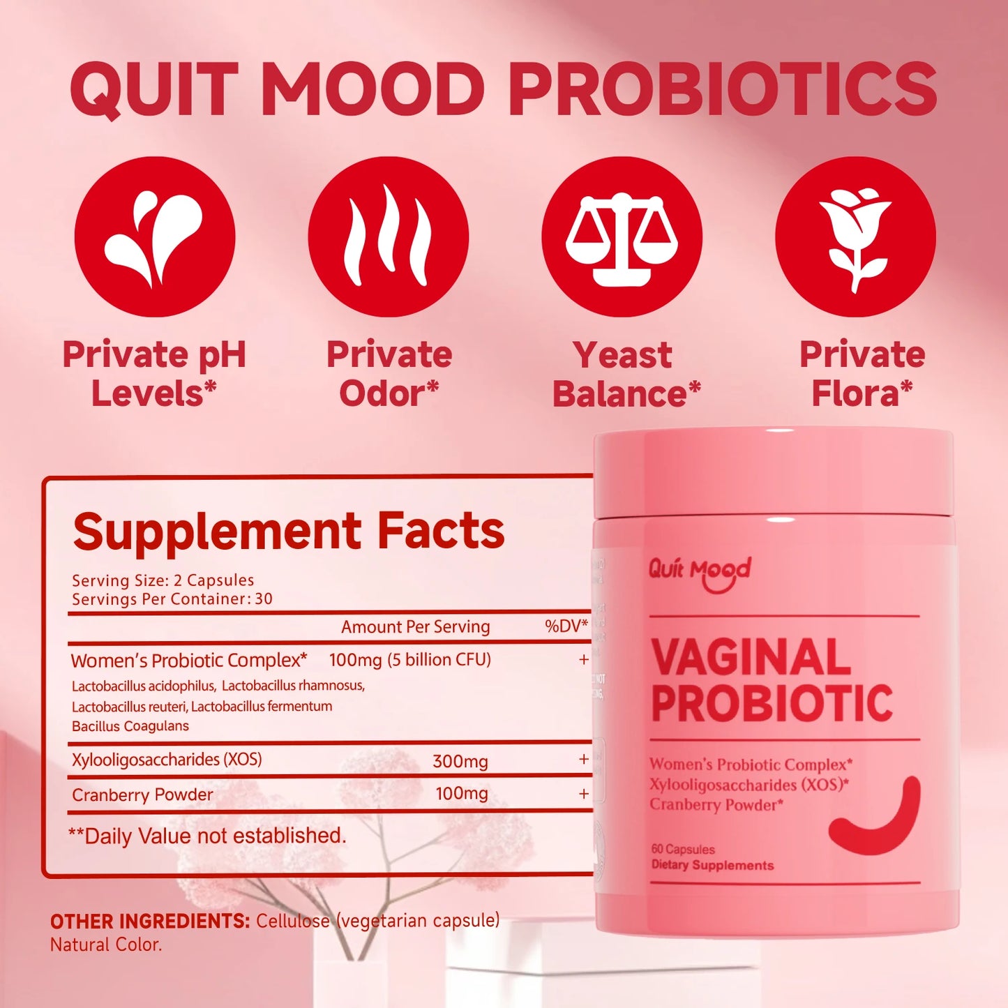 Quit mood Probiotics For Women PH Balance With Lactobacillus Blend