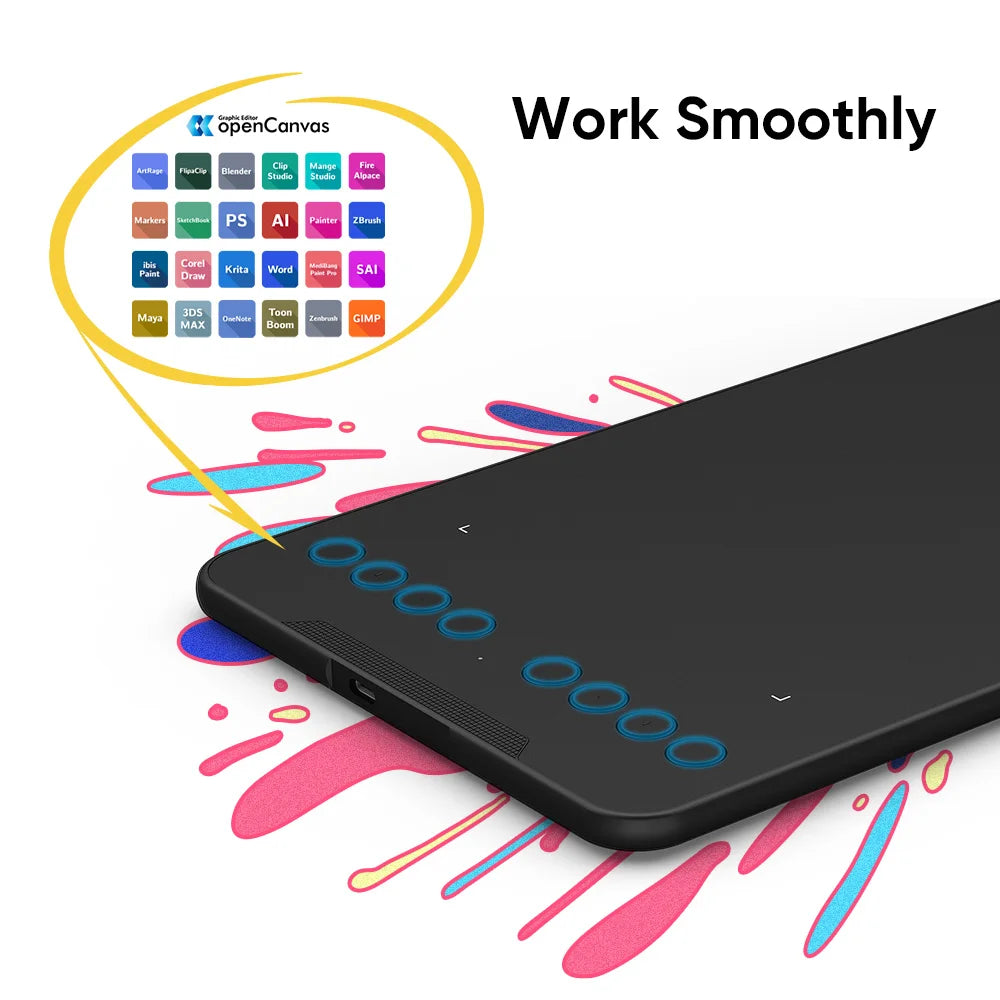 XP-Pen Deco Mini7V2 Drawing Tablet Tilt 8 Keys