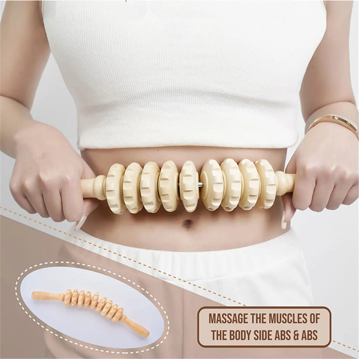 Wooden Massage Tool Set Pain Relief Gua Sha Back Massager