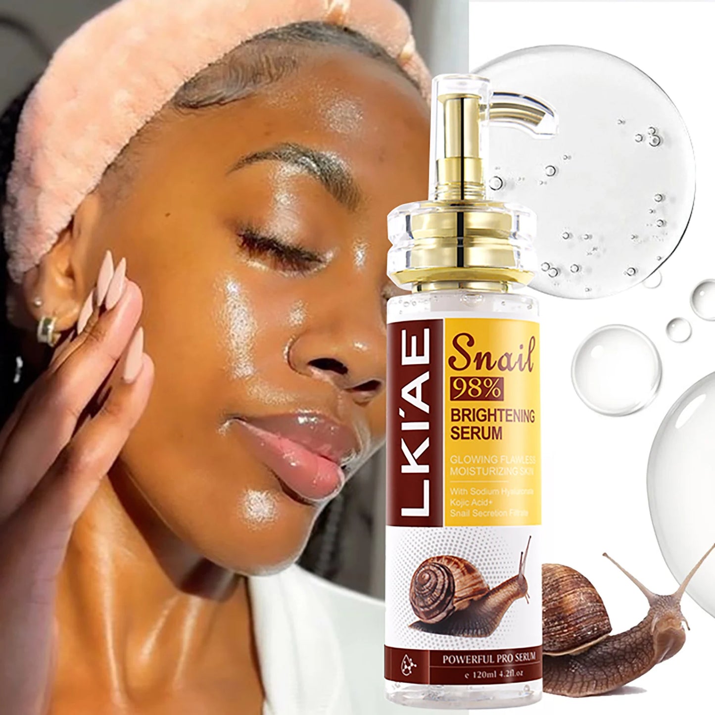 AILKE Natural Snail Brightening Serum For Face And Body