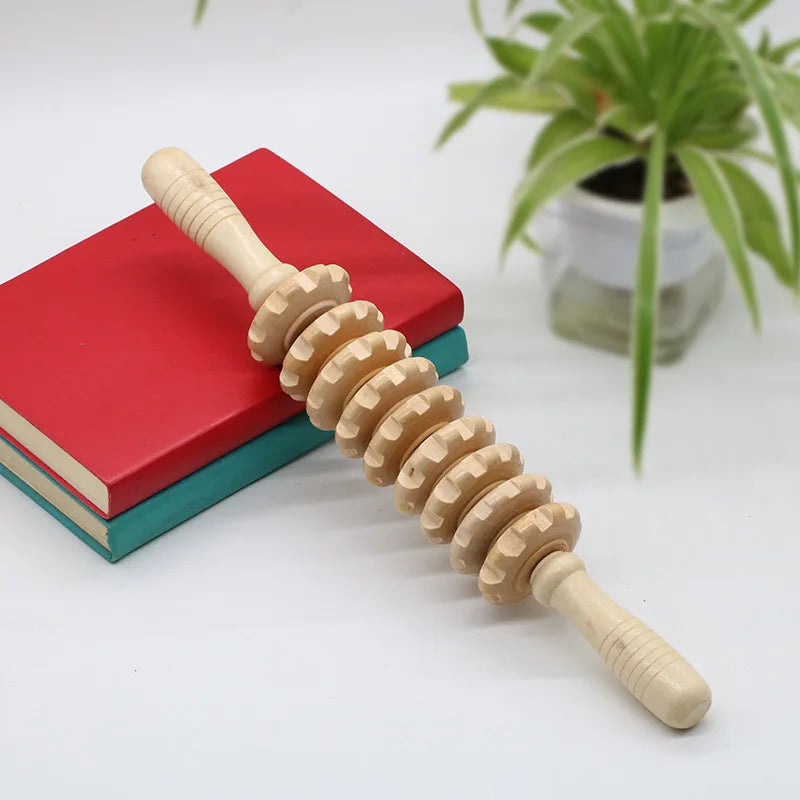 Wooden Massage Tool Set Pain Relief Gua Sha Back Massager
